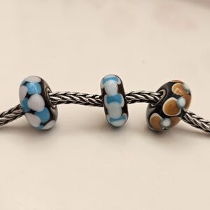 Trollbeads Retired Bead Set :Rod Stewards, ABBA, Elton John. HTF